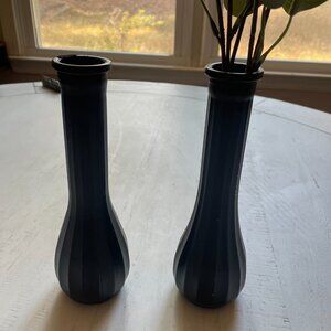 Set of Two Small Decorative Vases with Flowers